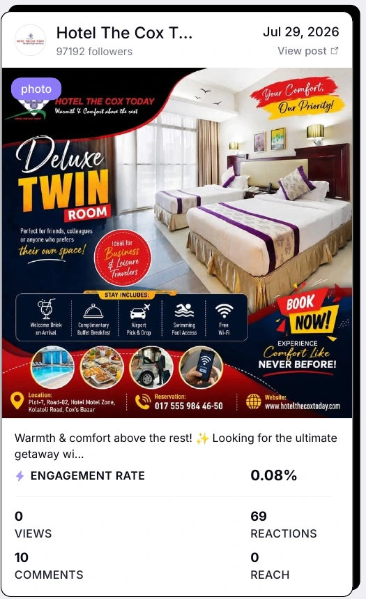 Cropped audited Deluxe Twin Room Facebook post